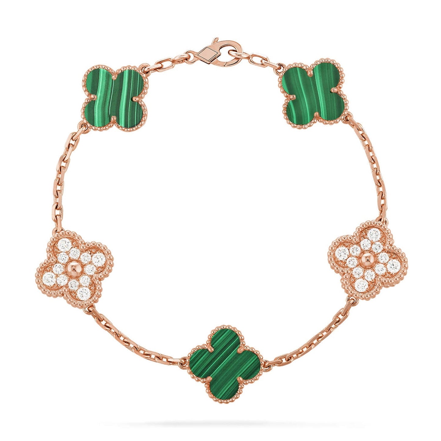 [Am jewelry] CLOVER 5 MOTIF MALACHITE BRACELET COLLECTION