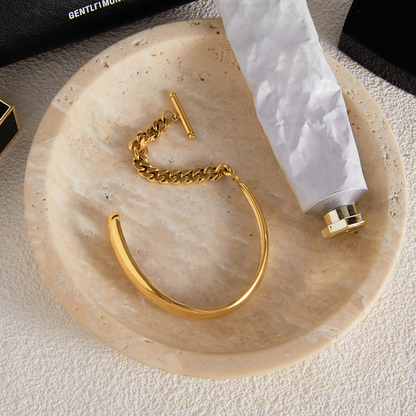 [AM Jewels]Myrna Chained Gold Bangle