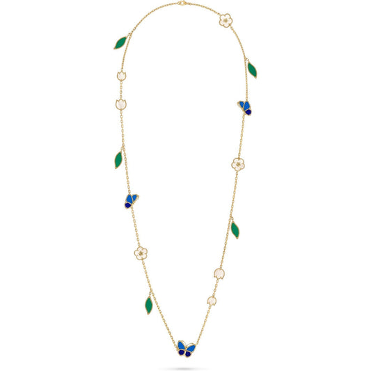 [Am Jewelry]LUCKY SPRING BUTTERFLY 15 FLOWER NECKLACE