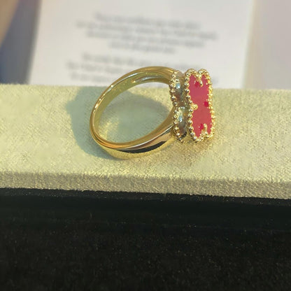 [AM Jewels]NEW CLOVER PINK ENAMEL RINGS