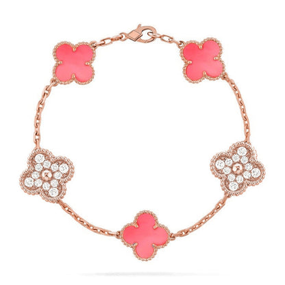 [Am jewelry] CLOVER 5 MOTIFS  PINK MOP BRACELET COLLECTION