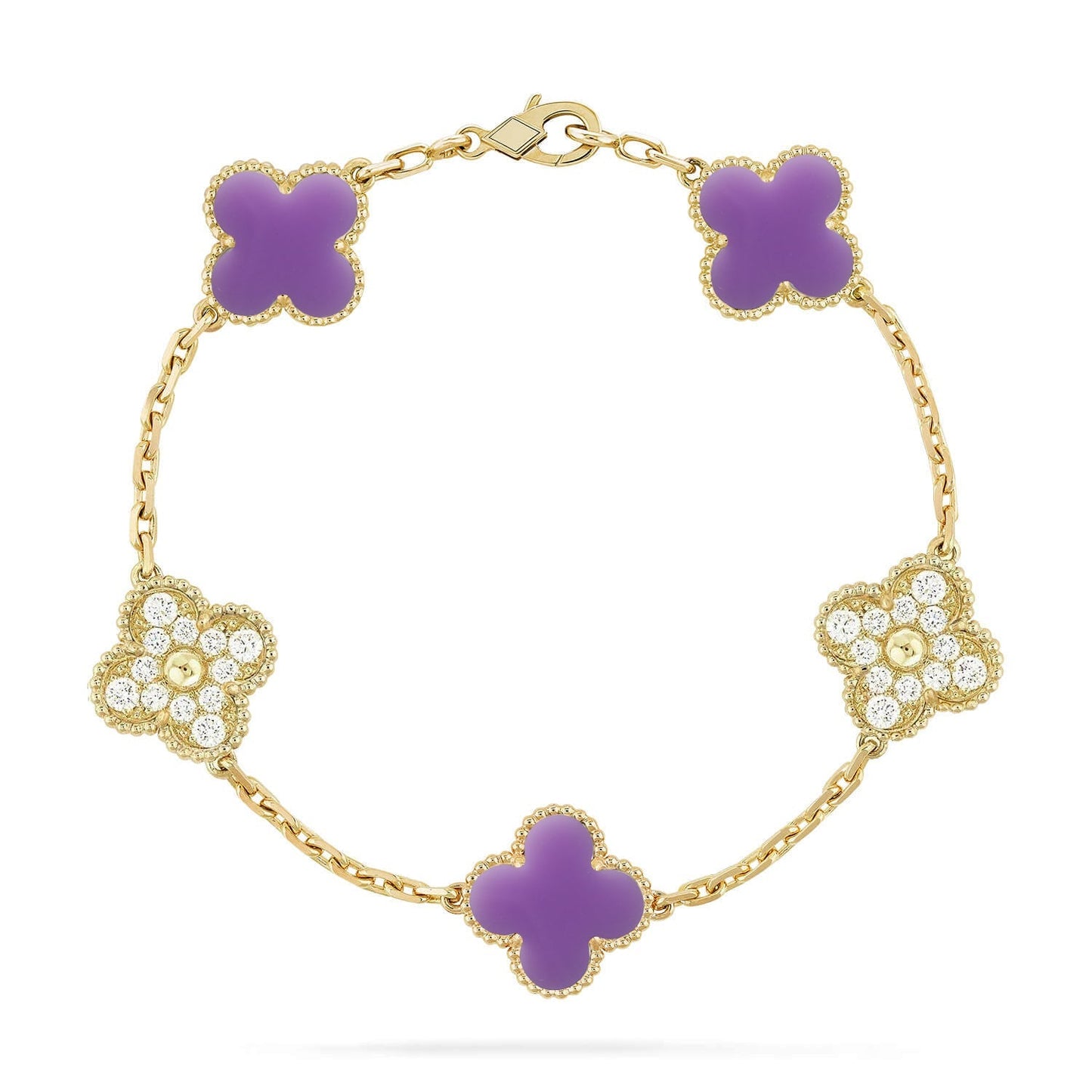 [Am jewelry]CLOVER 5 MOTIF LIGHT PURPLE BRACELET COLLECTION