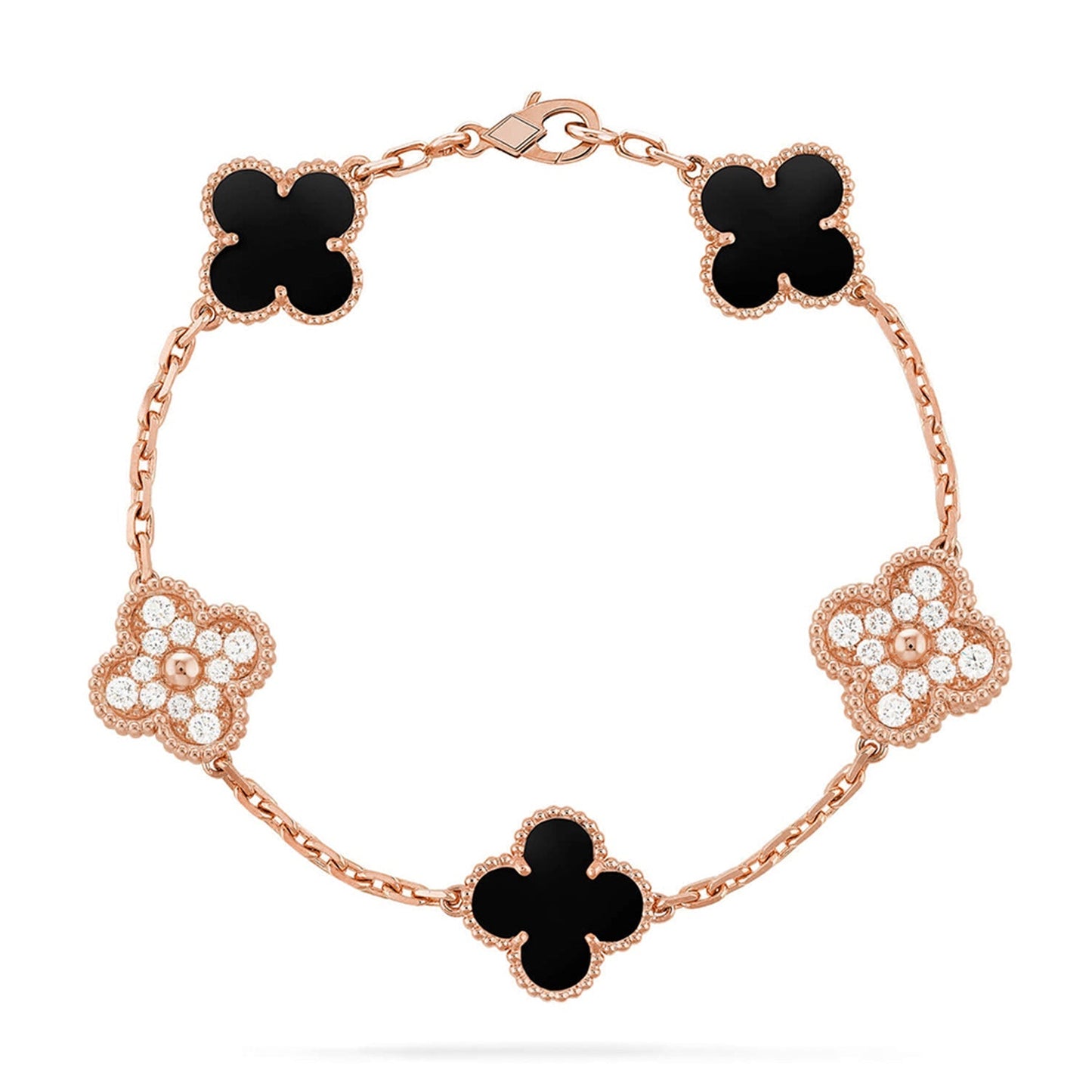 [Am jewelry] CLOVER 5 MOTIF ONYXS BRACELET COLLECTION
