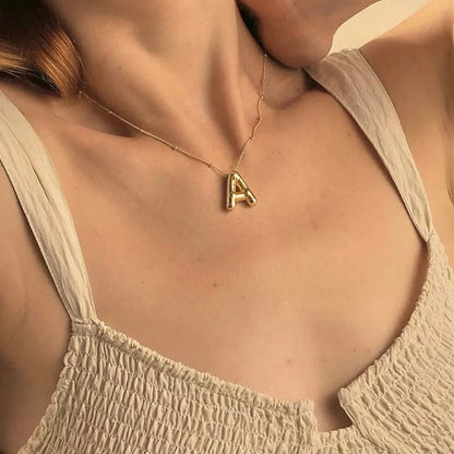[AM Jewels]Balloon Gold Initial Necklace