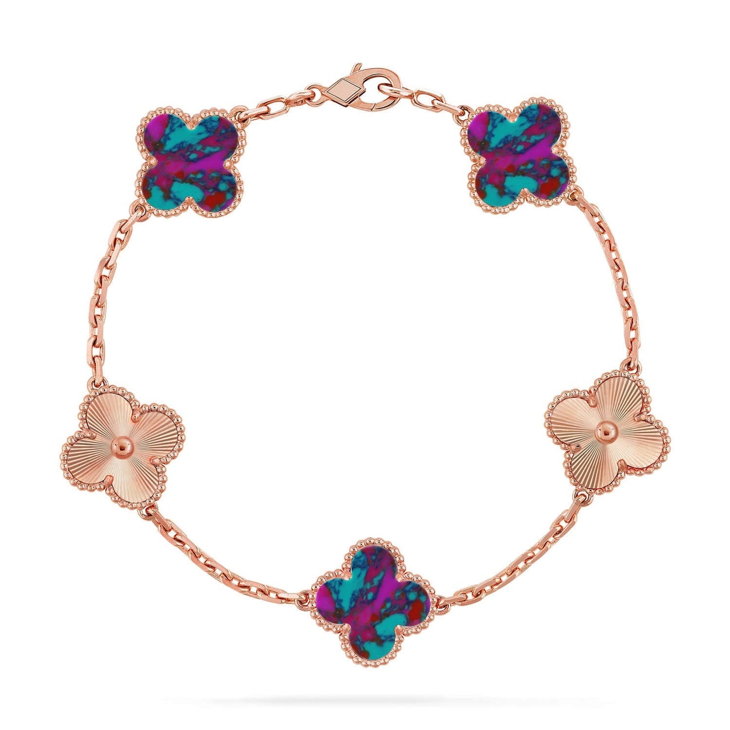 [Am jewelry]CLOVER 5 MOTIF COLOR GEMSTONES BRACELET COLLECTION