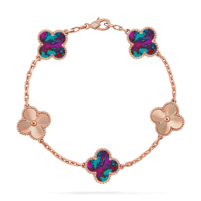 [Am jewelry]CLOVER 5 MOTIF COLOR GEMSTONES BRACELET COLLECTION