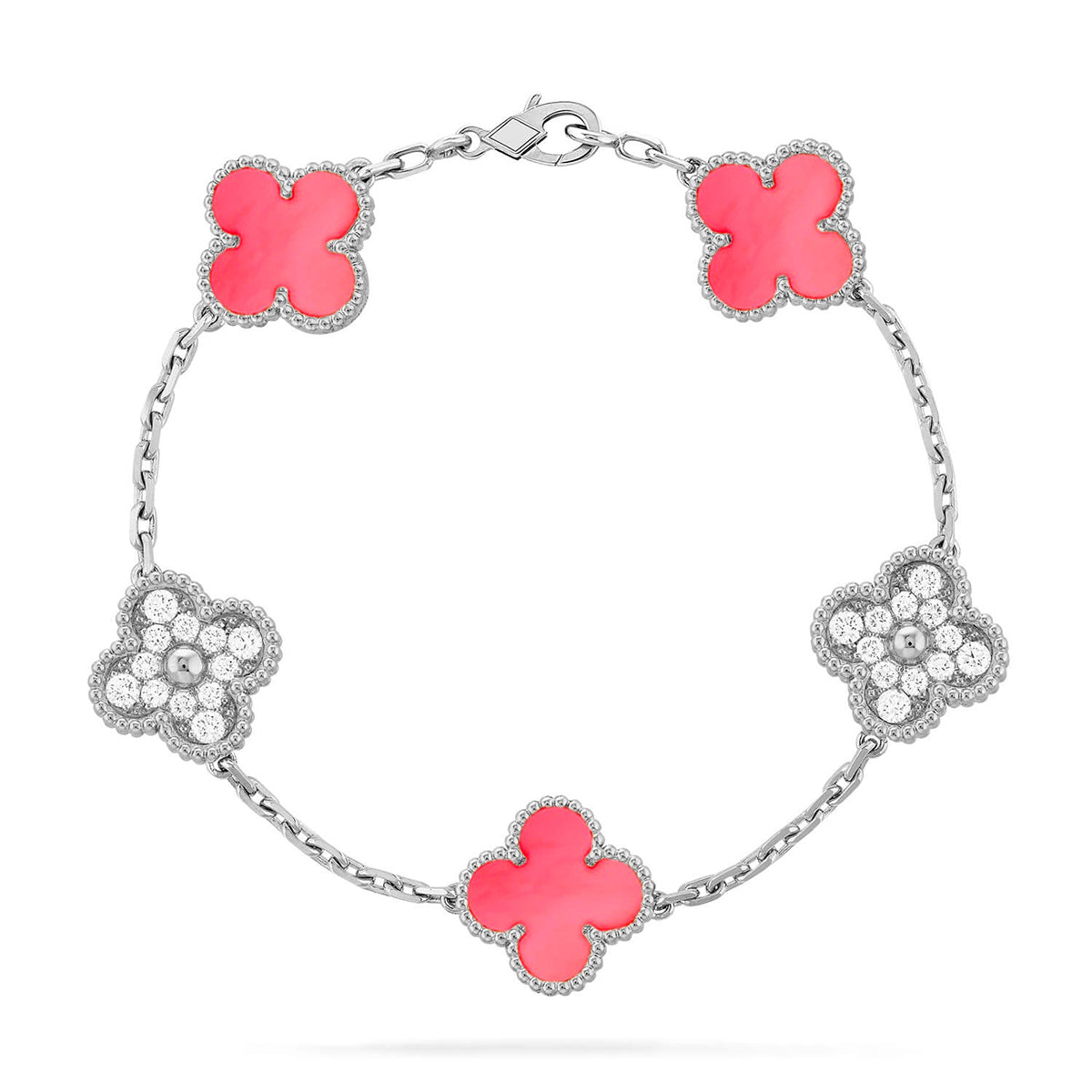 [Am jewelry] CLOVER 5 MOTIFS  PINK MOP BRACELET COLLECTION