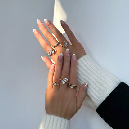 [AM Jewels]Chastity Diamond Ring Stack