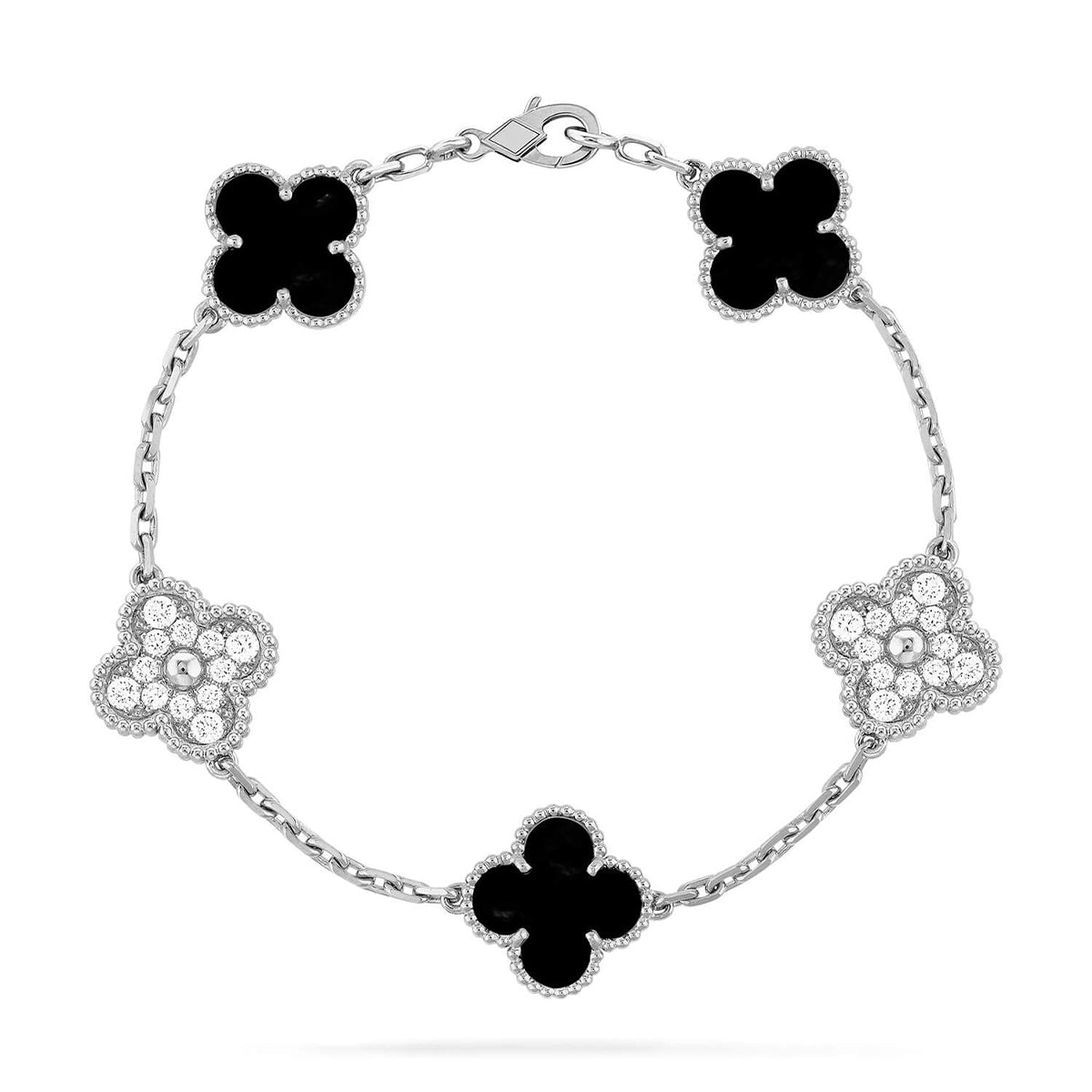 [Am jewelry] CLOVER 5 MOTIF ONYXS BRACELET COLLECTION