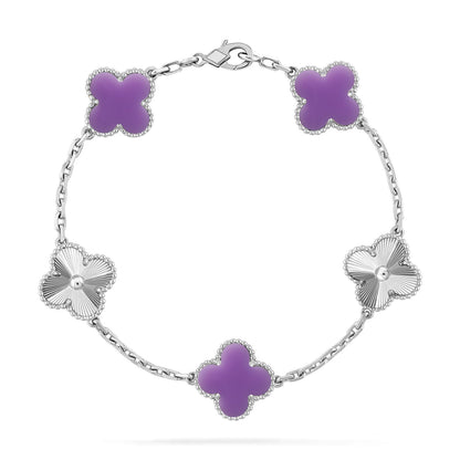 [Am jewelry]CLOVER 5 MOTIF LIGHT PURPLE BRACELET COLLECTION