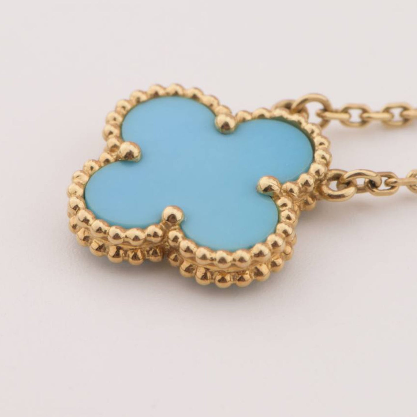 [Am jewelry]CLOVER 15MM VINTAGE TURQUOISE NECKLACE