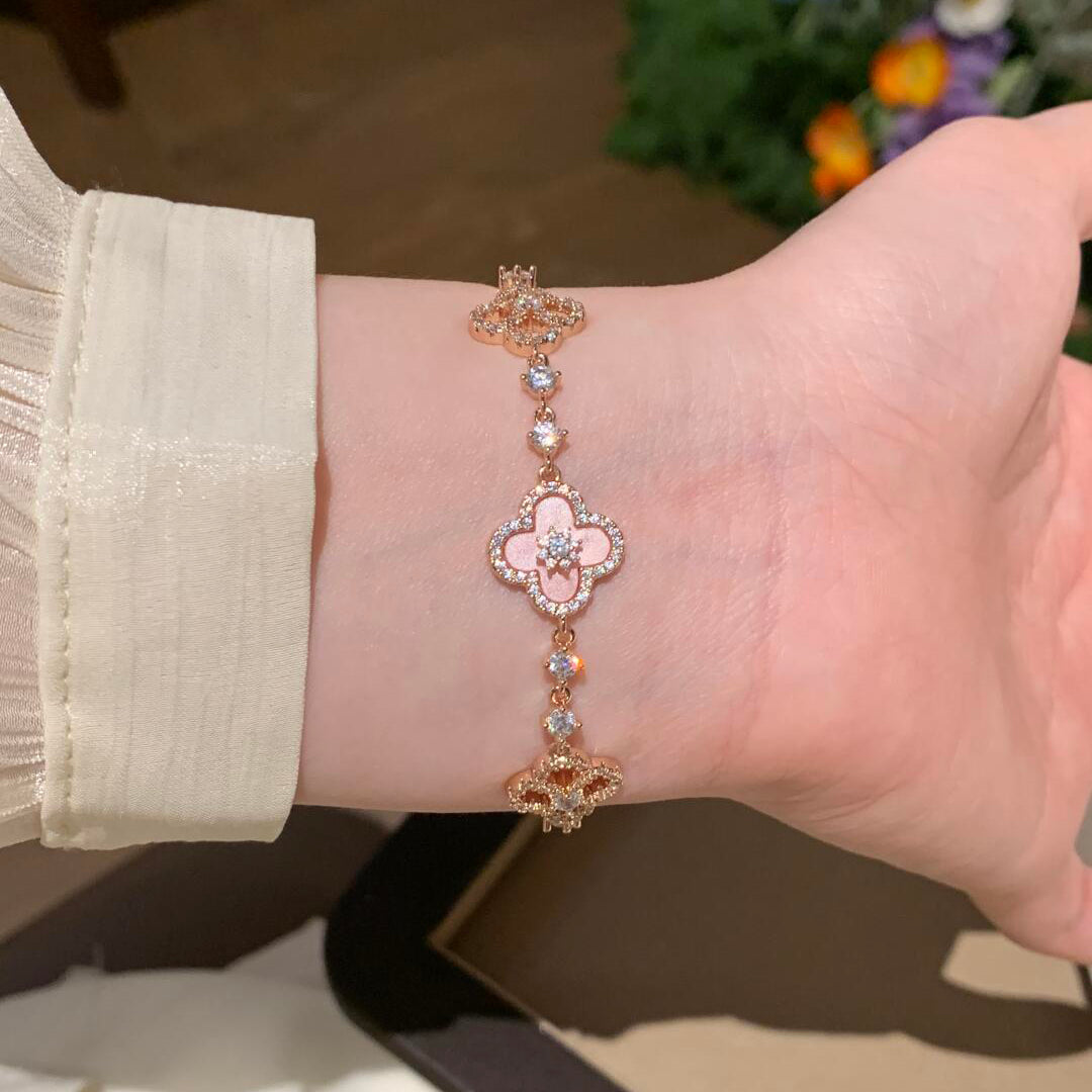[Am jewelry]CLOVER 5 MOTIF PINK BLUE RED WHITE BRACELET