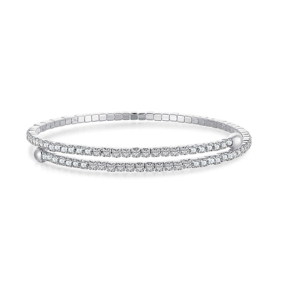 [Am jewelry]Row of Diamonds Round Fashion Bracelet