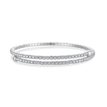 [Am jewelry]Row of Diamonds Round Fashion Bracelet