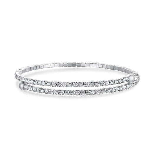 [Am jewelry]Row of Diamonds Round Fashion Bracelet