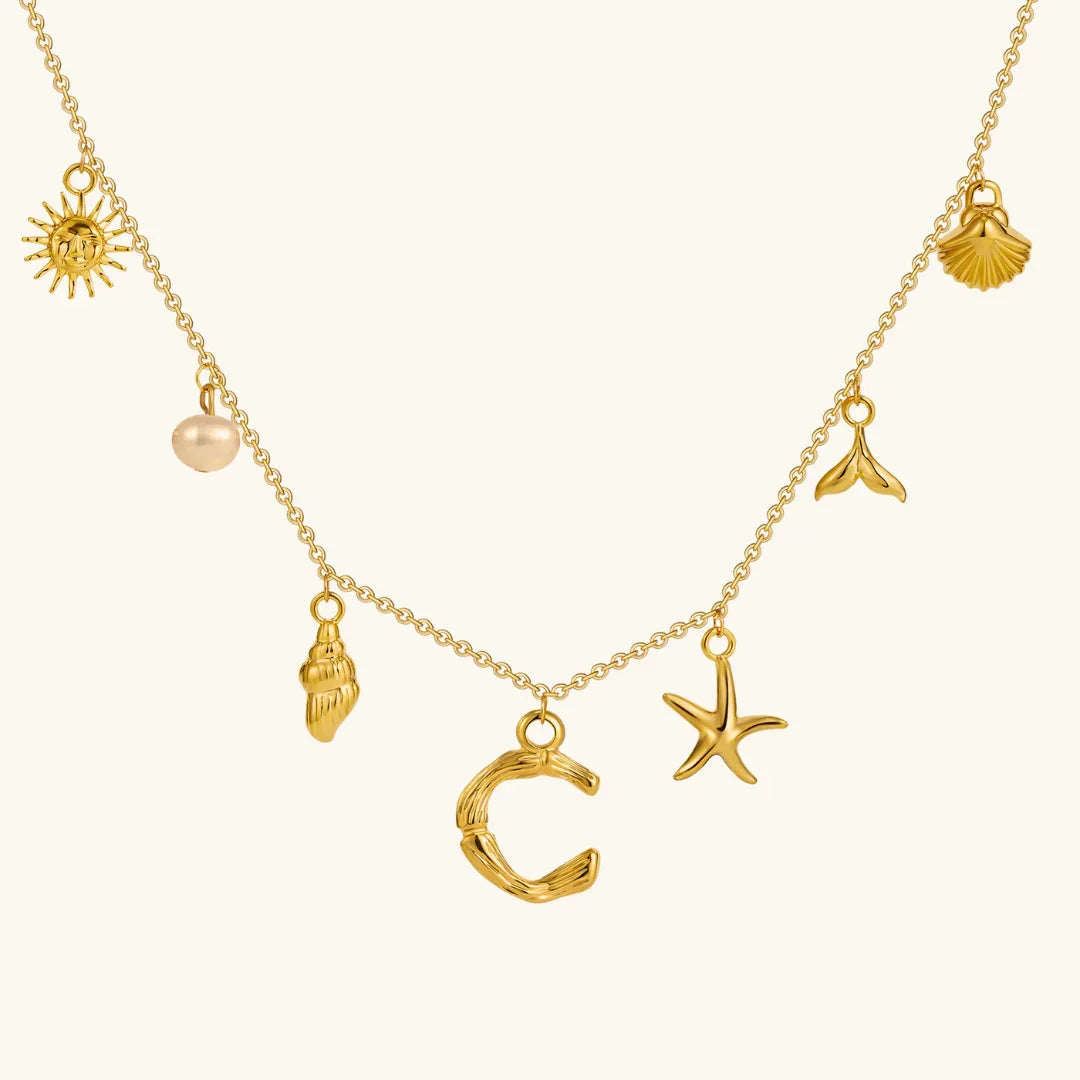 [AM Jewels]Avaria Ocean Initial Necklace