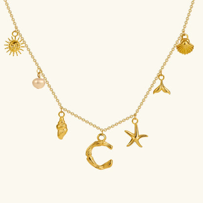 [AM Jewels]Avaria Ocean Initial Necklace