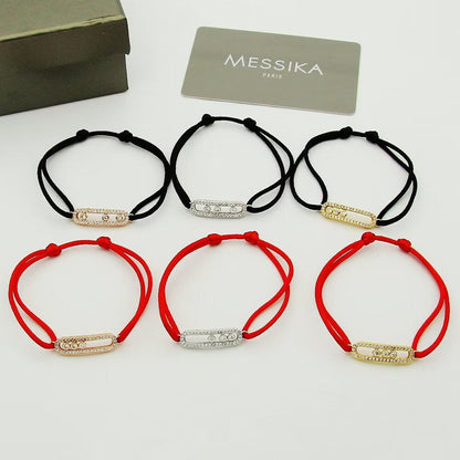 [Am Jewelry]Messika Care(s) pink cord pavé bracelet
