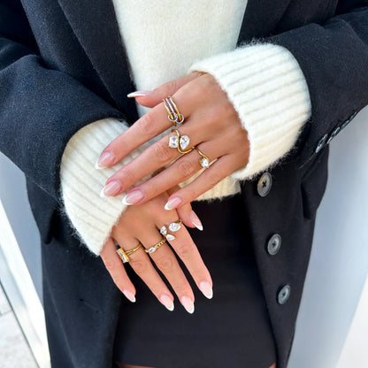 [AM Jewels]Chastity Diamond Ring Stack