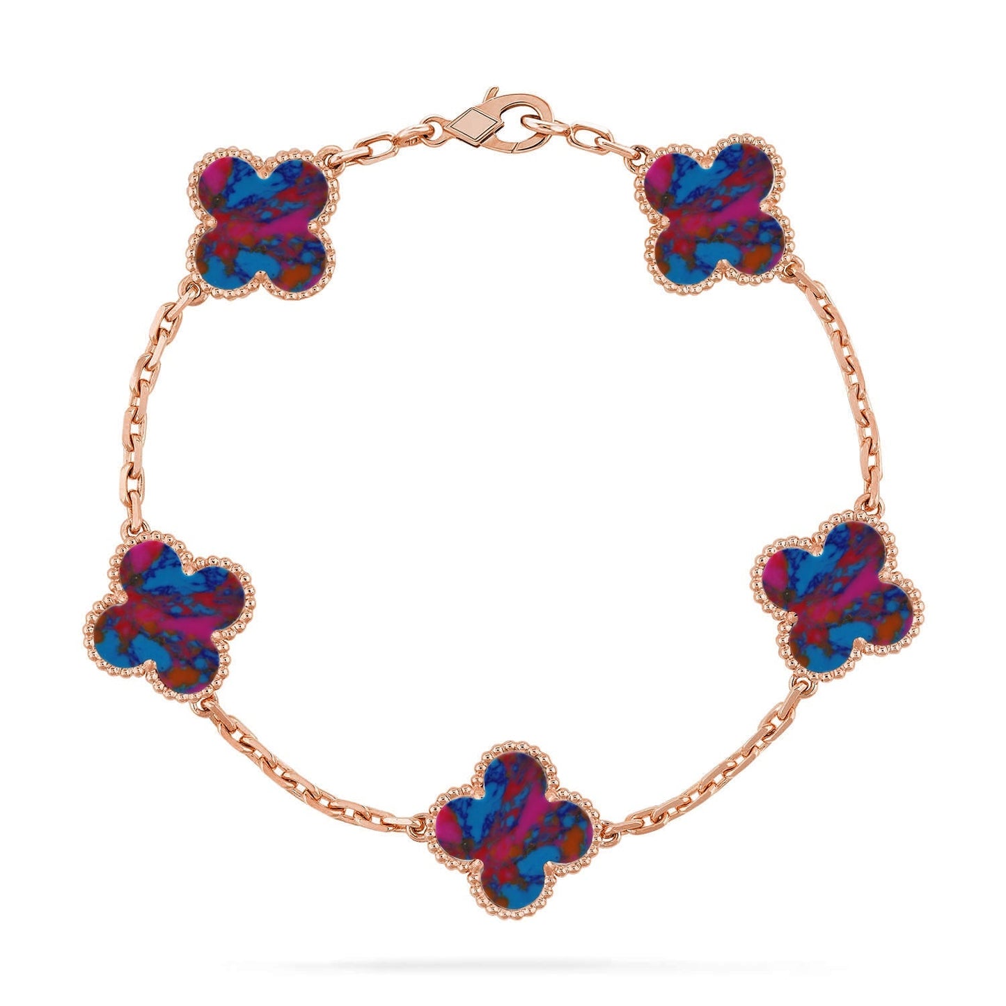 [Am jewelry]CLOVER 5 MOTIF COLOR GEMSTONES BRACELET COLLECTION