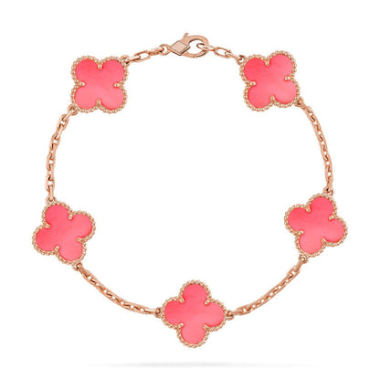 [Am jewelry] CLOVER 5 MOTIFS  PINK MOP BRACELET COLLECTION