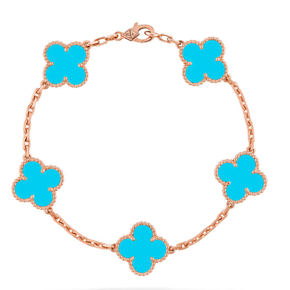 [Am jewelry] CLOVER 5 MOTIF TURQUOISE BRACELET COLLECTION