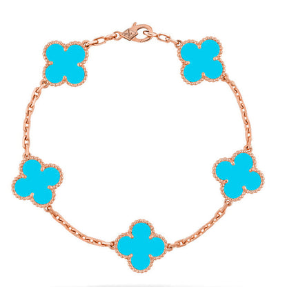 [Am jewelry] CLOVER 5 MOTIF TURQUOISE BRACELET COLLECTION