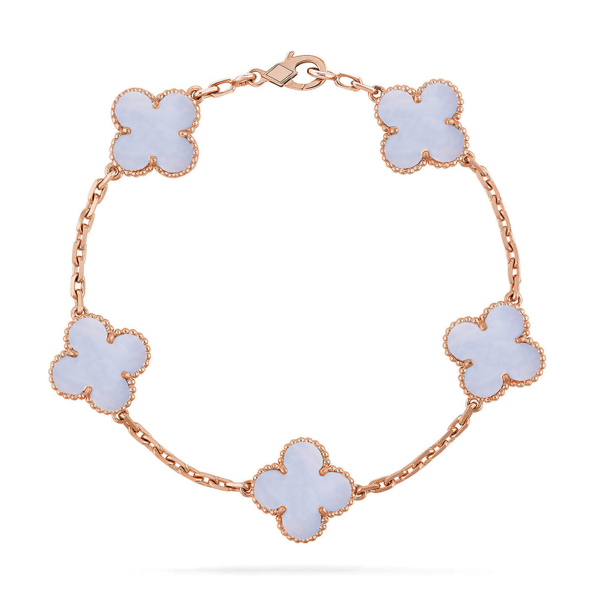 [Am jewelry] CLOVER 5 MOTIF PURPLE CHALCEDONY BRACELET COLLECTION