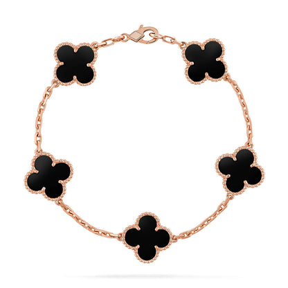 [Am jewelry] CLOVER 5 MOTIF ONYXS BRACELET COLLECTION