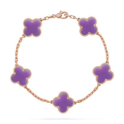 [Am jewelry]CLOVER 5 MOTIF LIGHT PURPLE BRACELET COLLECTION