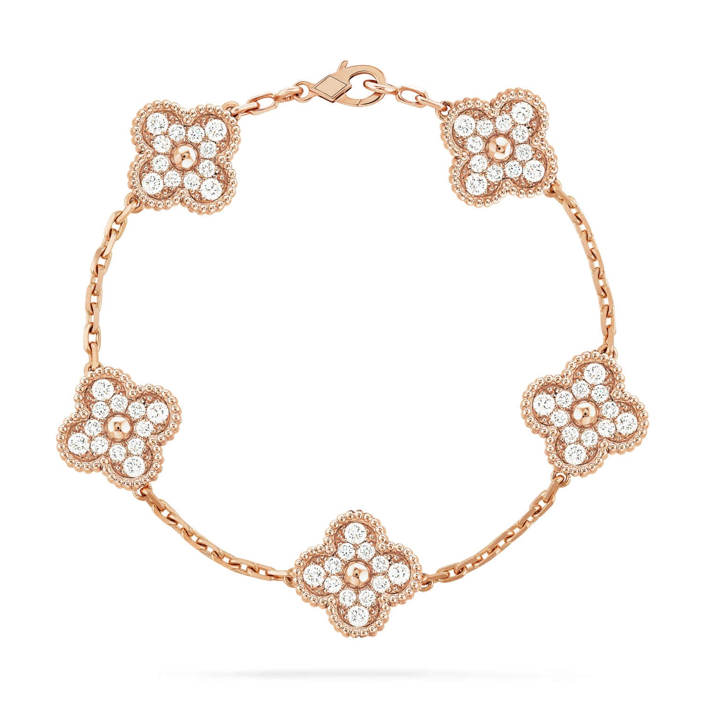 [Am jewelry] CLOVER 5 MOTIF FULL DIAMOND BRACELET COLLECTION