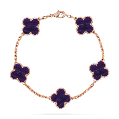 [Am jewelry]CLOVER 5 MOTIF PURPLE STRIPES BRACELET COLLECTION