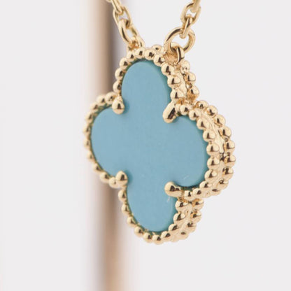 [Am jewelry]CLOVER 15MM VINTAGE TURQUOISE NECKLACE