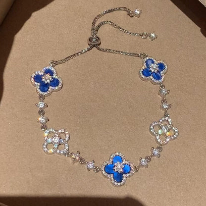 [Am jewelry]CLOVER 5 MOTIF PINK BLUE RED WHITE BRACELET