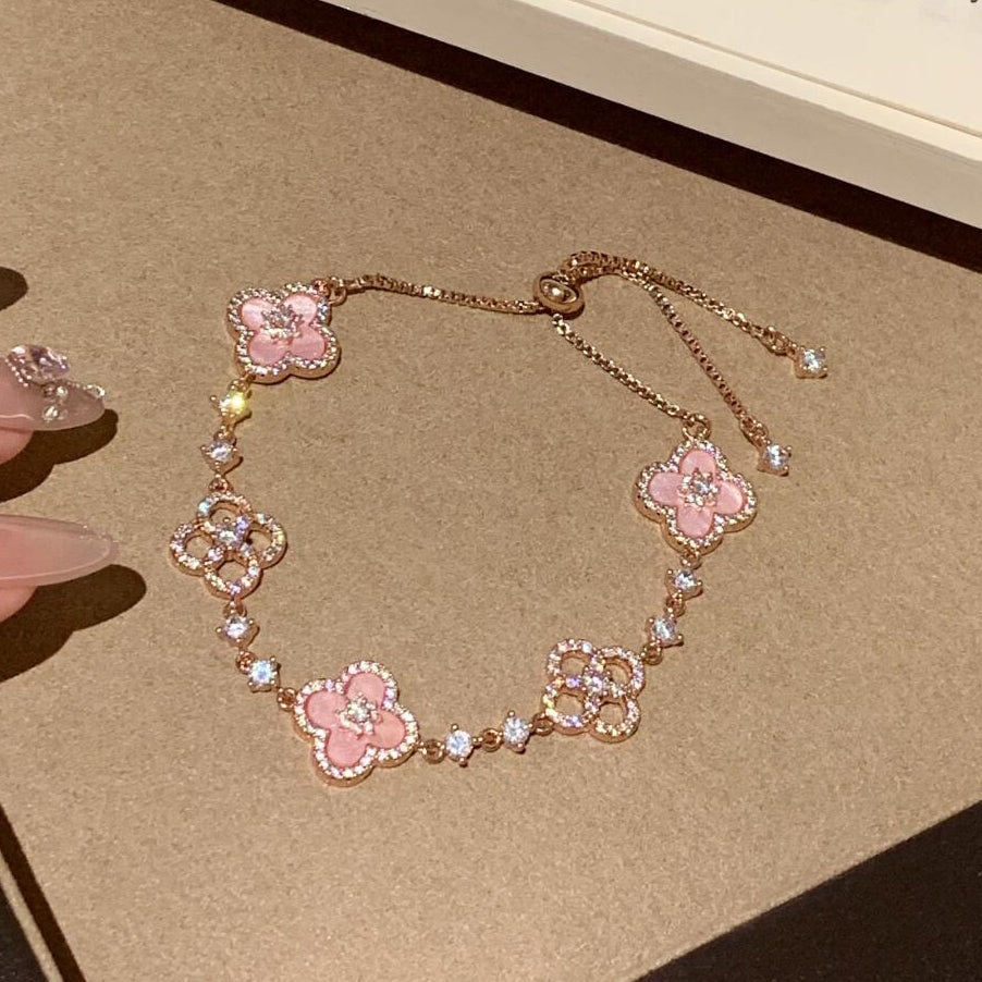 [Am jewelry]CLOVER 5 MOTIF PINK BLUE RED WHITE BRACELET