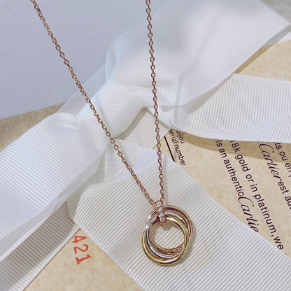 [Am jewelry]TRINITY NECKLACE GOLD  DIAMONDS