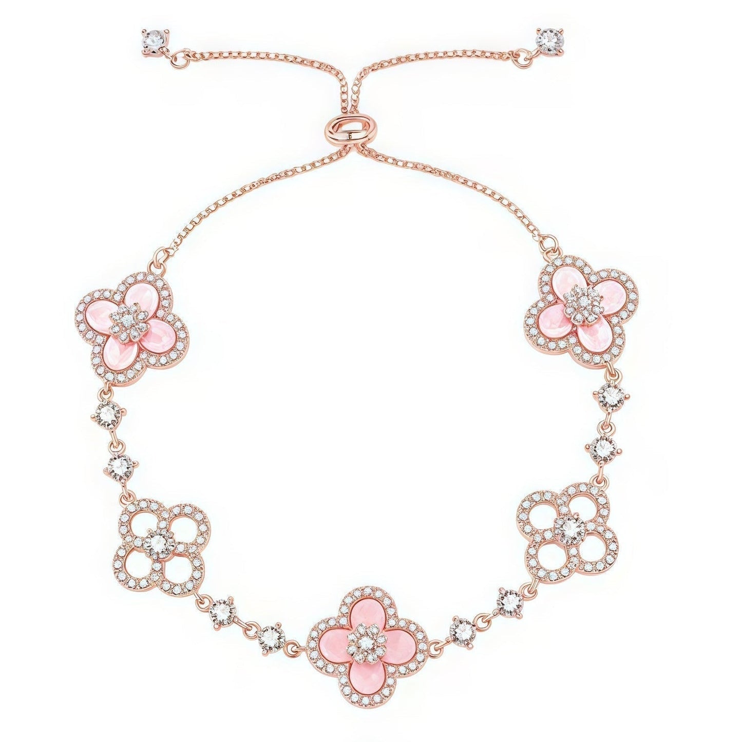 [Am jewelry]CLOVER 5 MOTIF PINK BLUE RED WHITE BRACELET