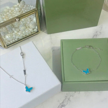 [Am jewelry]BUTTERFLY TURQUOISE BUTTERFLY BRACELET SILVER