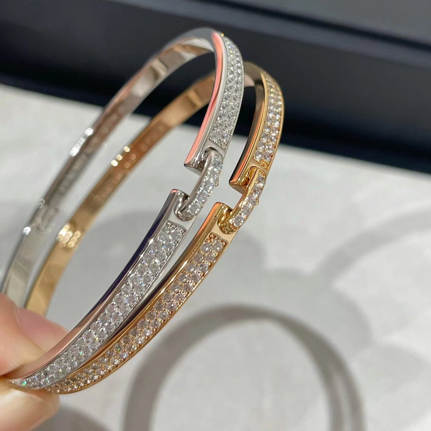 [Am jewelry]LIENS VIDENCE DIAMOND PAVED BRACELET