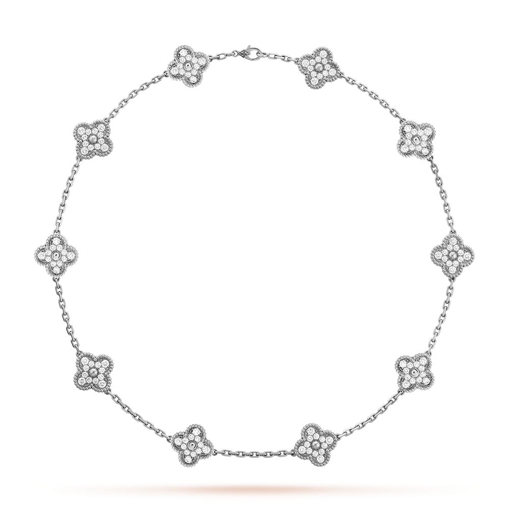 [Am jewelry]CLOVER 10 MOTIFS DIAMOND NECKLACE