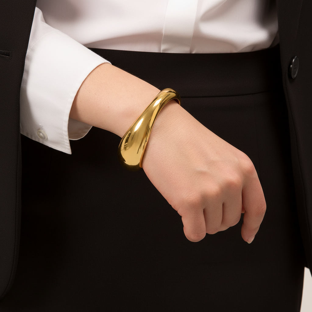 [AM Jewels]Jessa Sculpted Gold Bangle