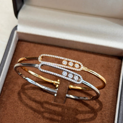 [Am Jewelry]Move Pavé Diamond Bangle Bracelet M