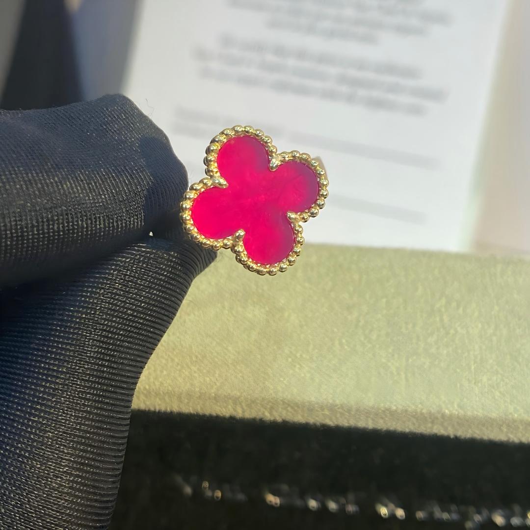 [AM Jewels]NEW CLOVER PINK ENAMEL RINGS