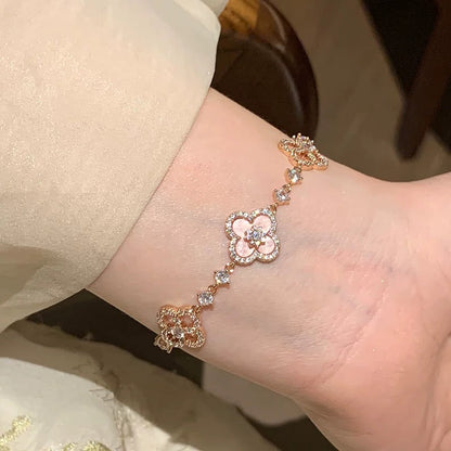 [Am jewelry]CLOVER 5 MOTIF PINK BLUE RED WHITE BRACELET