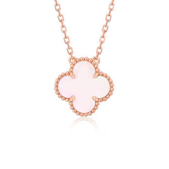 [Am jewelry]CLOVER 15MM PINK MOTHER-OF-PEARL SINGLE FLOWER NECKLACE