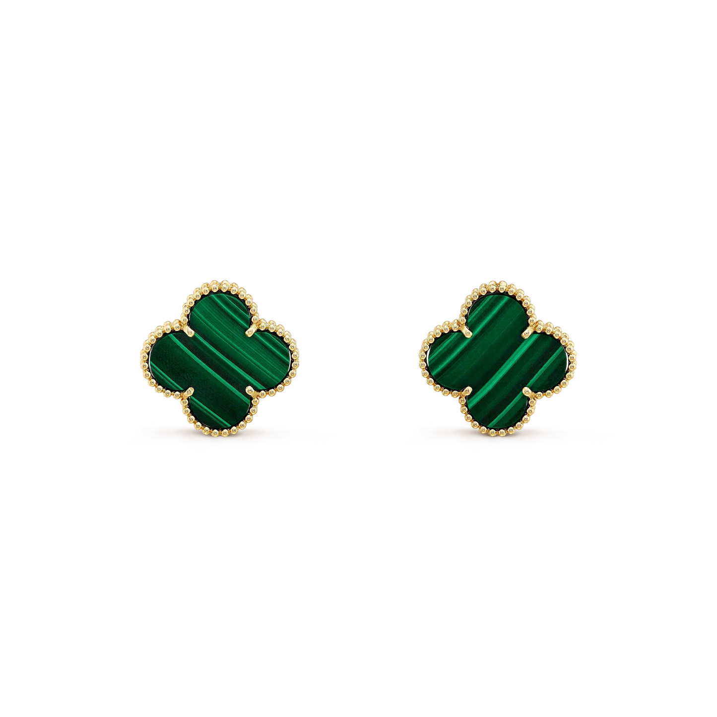 [Am jewelry]CLOVER MINI 9.5MM MALACHITE  EARRINGS
