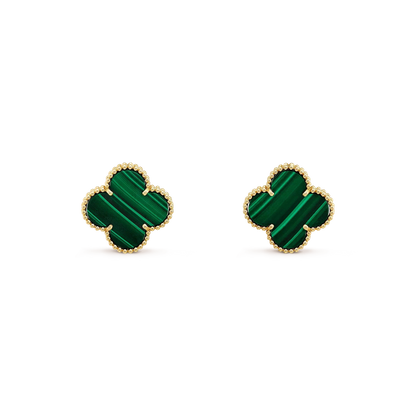 [Am jewelry]CLOVER MINI 9.5MM MALACHITE  EARRINGS