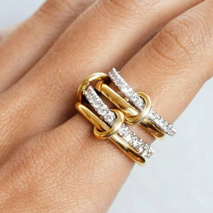 [AM Jewels]Juno Stacked Diamond Ring