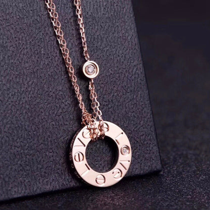 [Am jewelry]LOVE NECKLACE 16MM 2 DIAMONDS