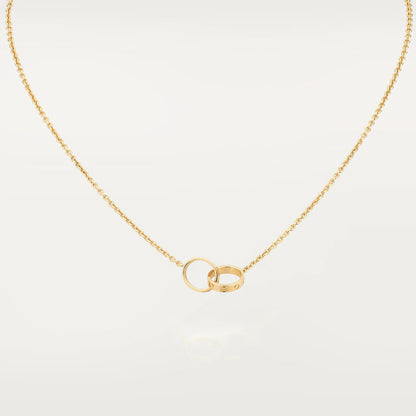 [Am jewelry]LOVE NECKLACE DOUBLE RING GOLD